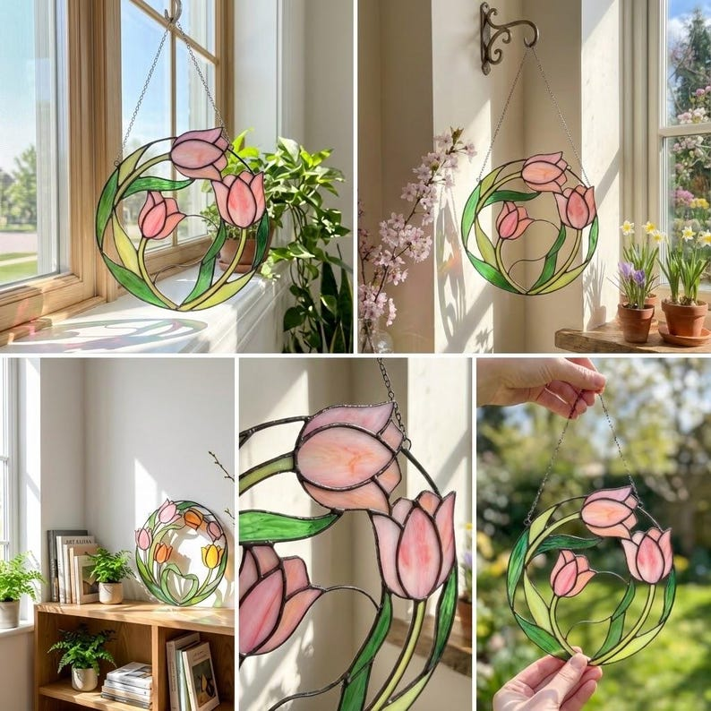 Stained Glass Tulip Bouquet