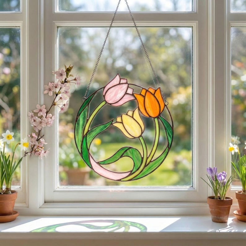 Stained Glass Tulip Bouquet