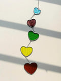 Rainbow Stained Glass Heart Garland