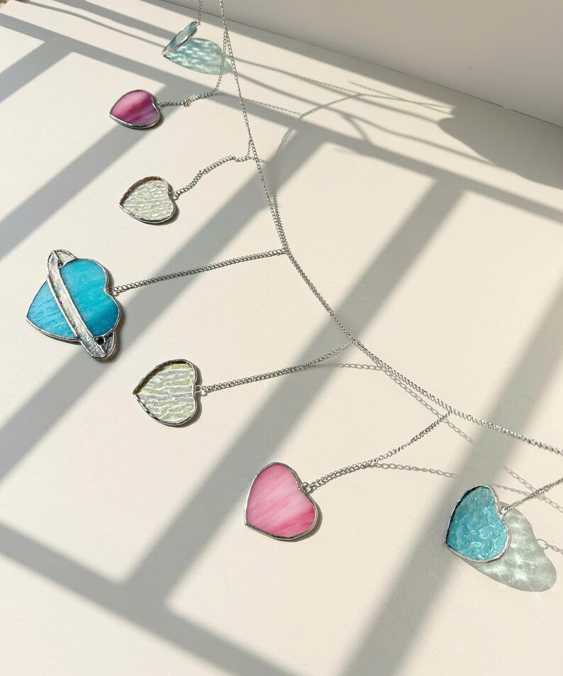 Stained Glass Heart Garland