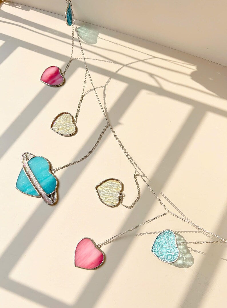 Stained Glass Heart Garland