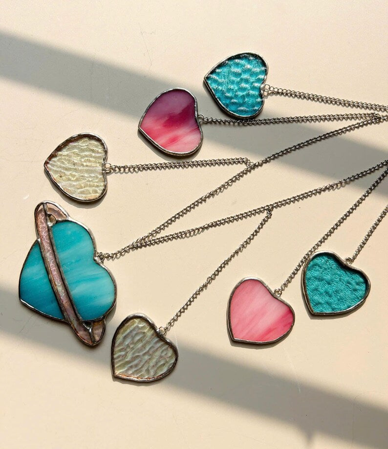 Stained Glass Heart Garland