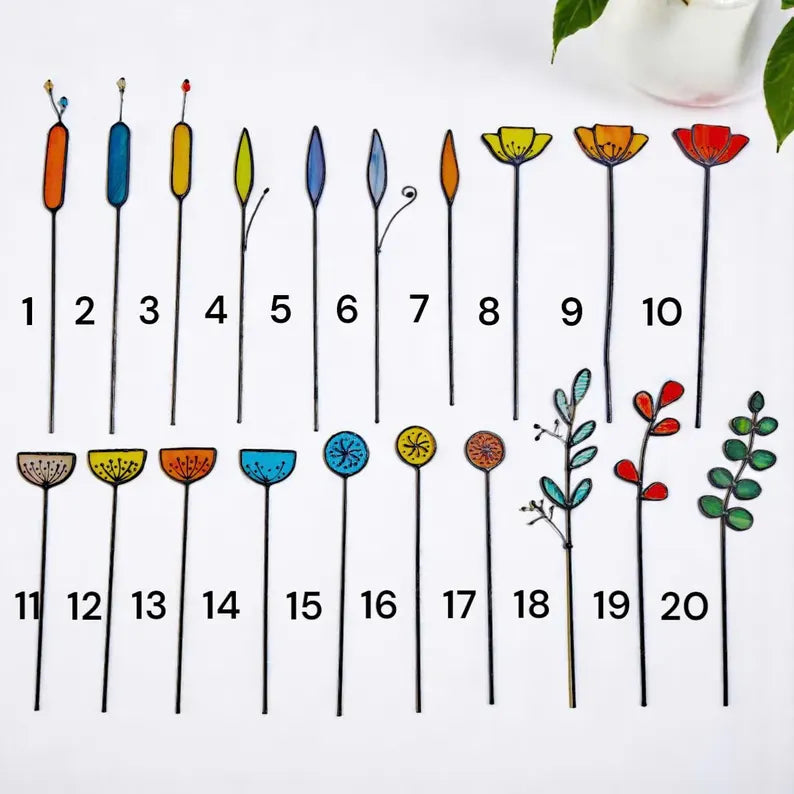 Handmade Stained Glass Wildflower Vase