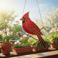 Stained Glass Cardinal Suncatcher