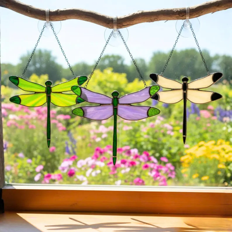 Stained Glass Dragonfly Suncatcher