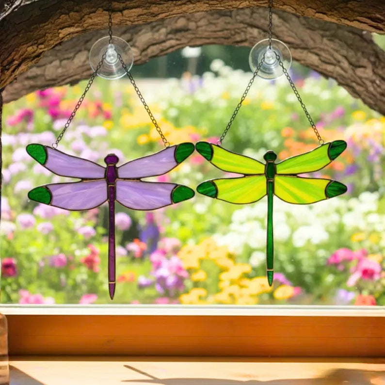 Stained Glass Dragonfly Suncatcher