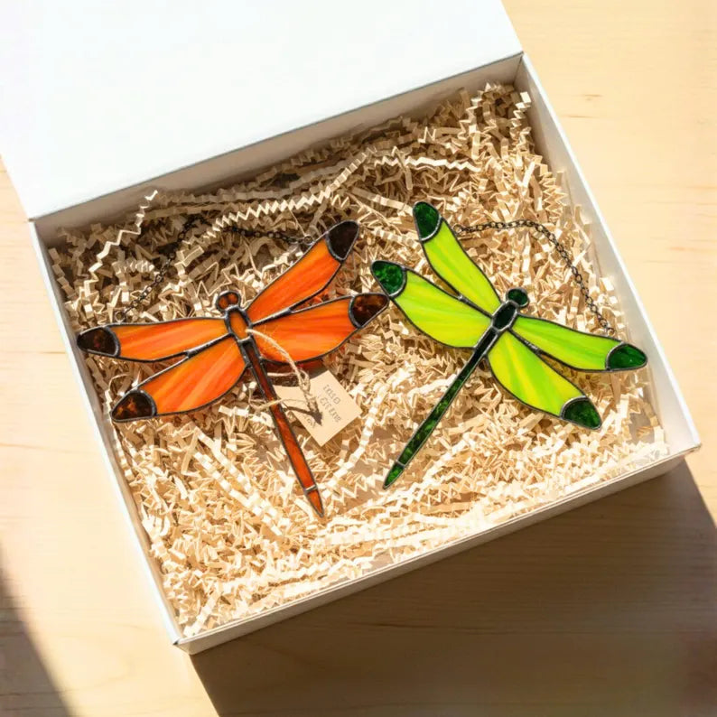 Stained Glass Dragonfly Suncatcher