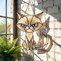 Stained Glass Grumpy Cat Suncatcher