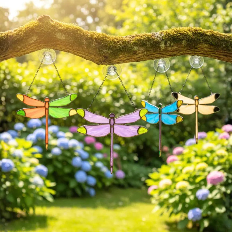 Stained Glass Dragonfly Suncatcher