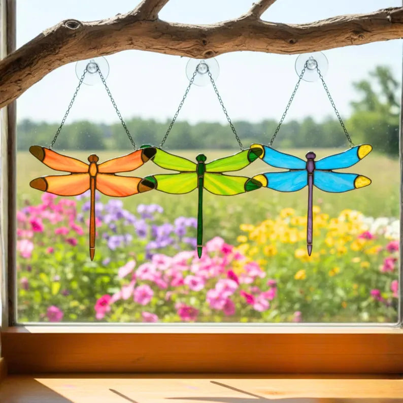 Stained Glass Dragonfly Suncatcher