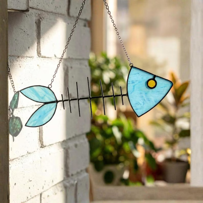 Stained Glass Grumpy Cat Suncatcher