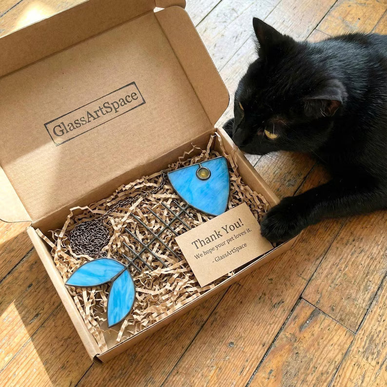 Stained Glass Grumpy Cat Suncatcher