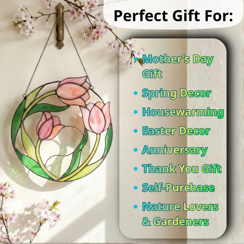 Stained Glass Tulip Suncatcher