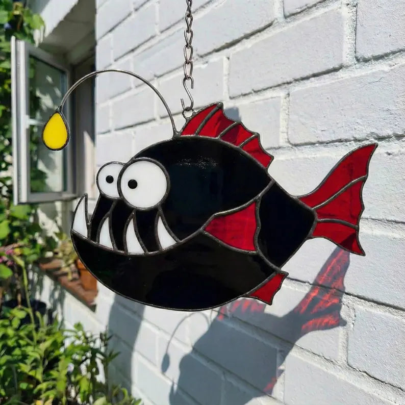 Stained Glass Anglerfish Suncatcher