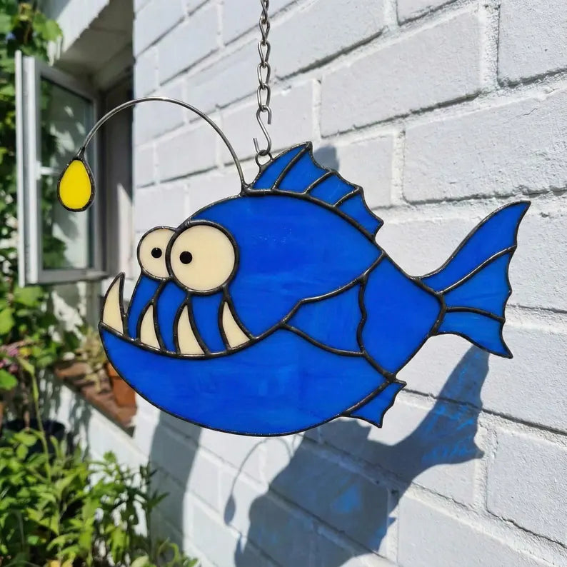 Stained Glass Anglerfish Suncatcher