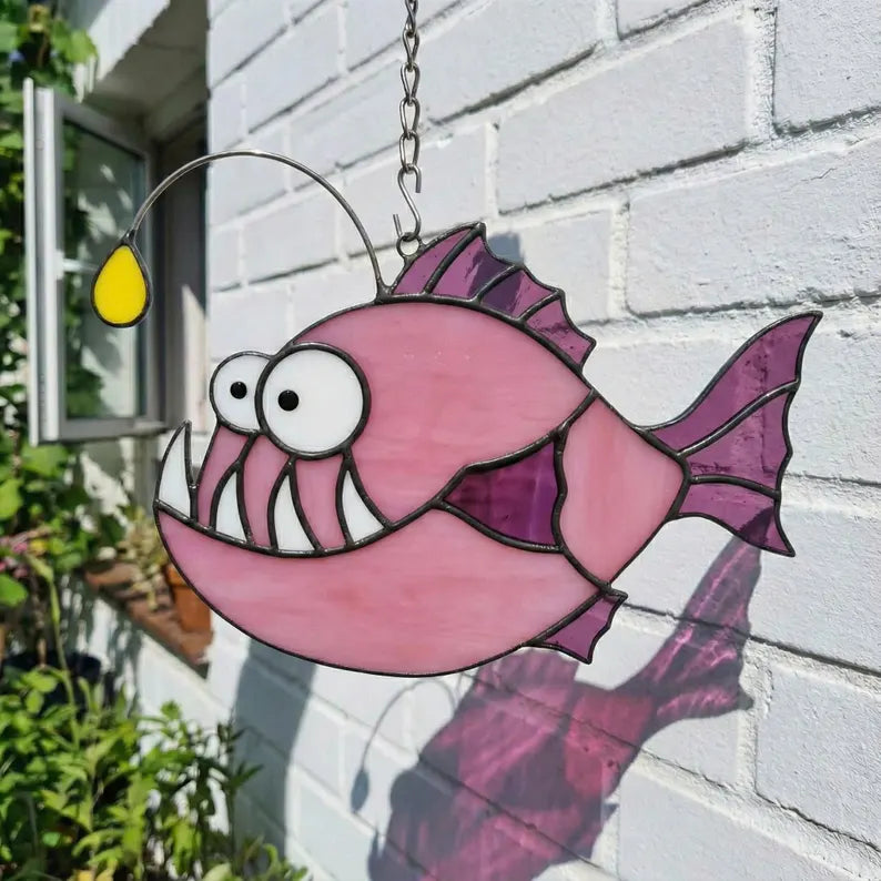 Stained Glass Anglerfish Suncatcher