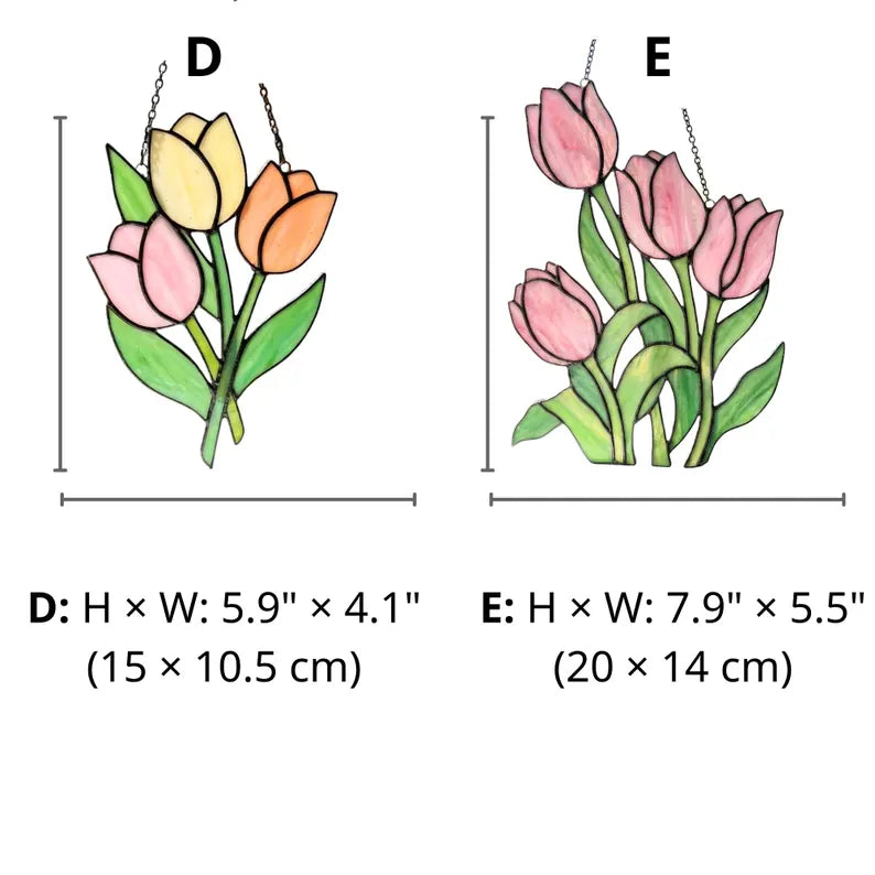 Stained Glass Tulip Suncatcher