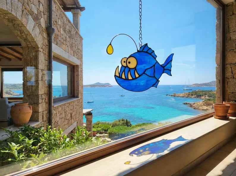 Stained Glass Anglerfish Suncatcher