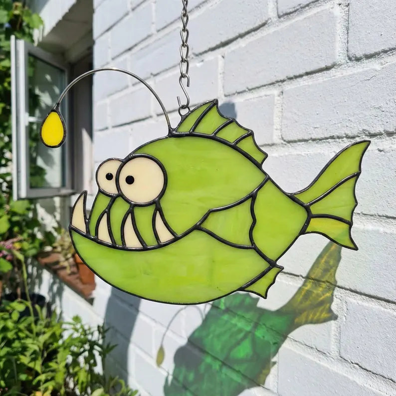 Stained Glass Anglerfish Suncatcher