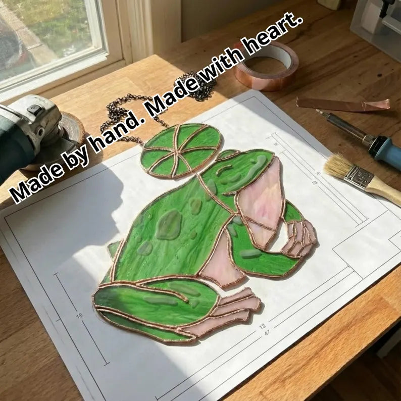 Stained Glass Frog Suncatcher